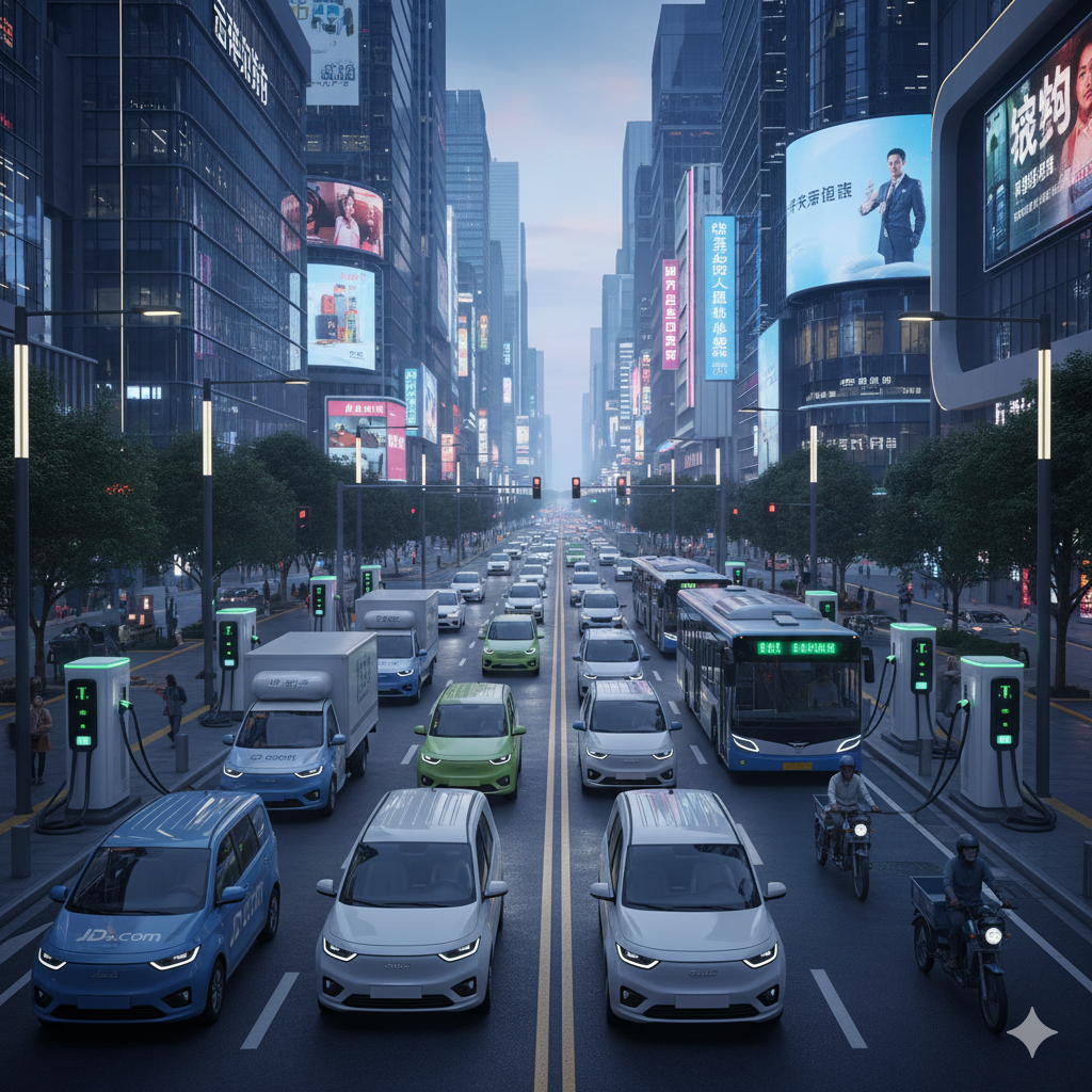 Tren Penggunaan Kendaraan Niaga Listrik (Truk dan Bus EV) di Tiongkok.